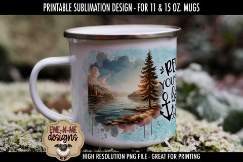 Relax You're On Lake Time | Sublimation Mug Design Sublimation Ewe-N-Me Designs 