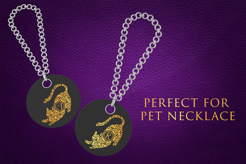 Relaxed Cat Mandala Monogram Font Dm Letter Studio 