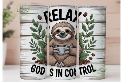 Relaxing Sloth 20oz Tumbler Wrap Sublimation PixelChick 