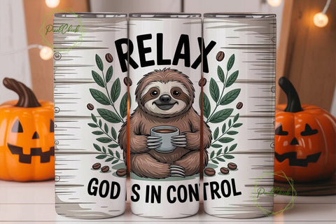 Relaxing Sloth 20oz Tumbler Wrap Sublimation PixelChick 