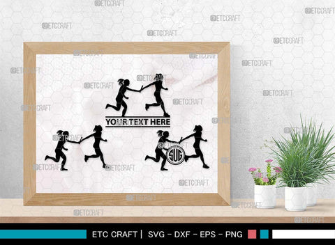 Relay Runners Monogram, Relay Runners Silhouette, Relay Runners SVG, Sports Svg, Female Runners Svg, Male Runners Svg, Exercise Svg, Athletic Runners Svg, SB00550 SVG ETC Craft 