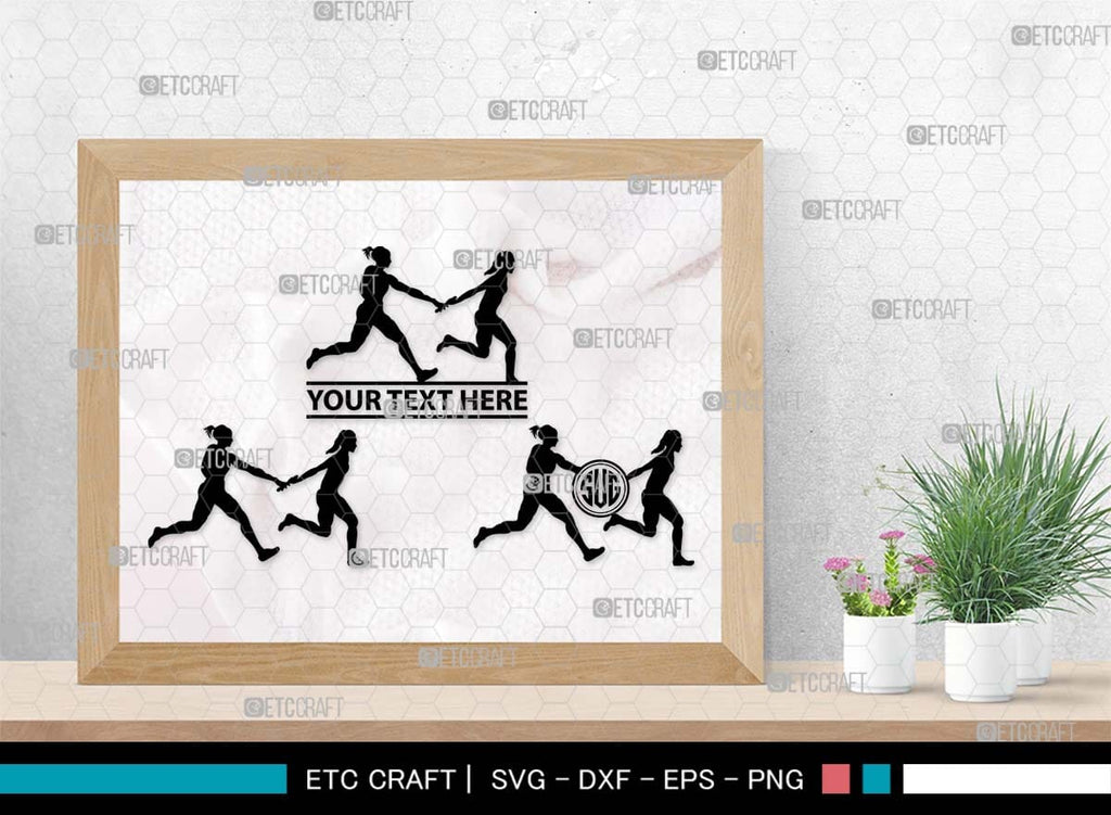 Runner Monogram Relay Runners Monogram, Relay Runners Silhouette, Relay Runners SVG ...