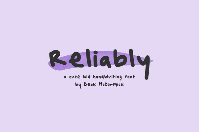 Reliably Sans Font Beck McCormick 