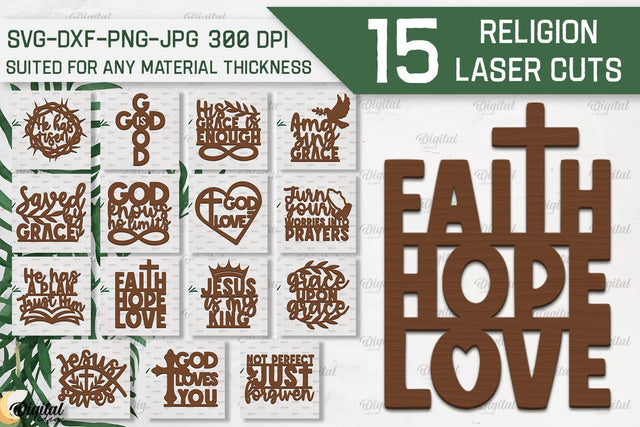 Religion Laser Cut Bundle. Wall Decor SVG Laser Cut SVG Evgenyia Guschina 