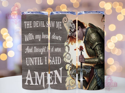 Religious 20oz Tumbler Wrap Sublimation Design, Straight Tapered Tumbler Wrap, The Devil Saw Me Tumbler Png, Instant Digital Download Sublimation SvggirlplusArt 