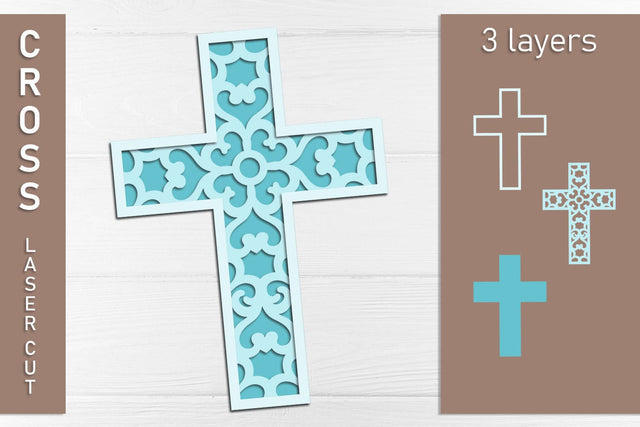 Religious cross svg, Layered Easter decoration SVG AnastasiyaArtDesign 