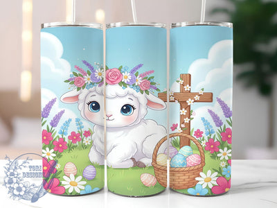 Religious Easter Lamb Tumbler, Religious Cross Tumbler, Stylish 20oz Wrap, Sublimation Design, Trendy Gift Idea, Faith Easter Wrap, Inspirational Lamb Tumbler Sublimation ToriDesigns 