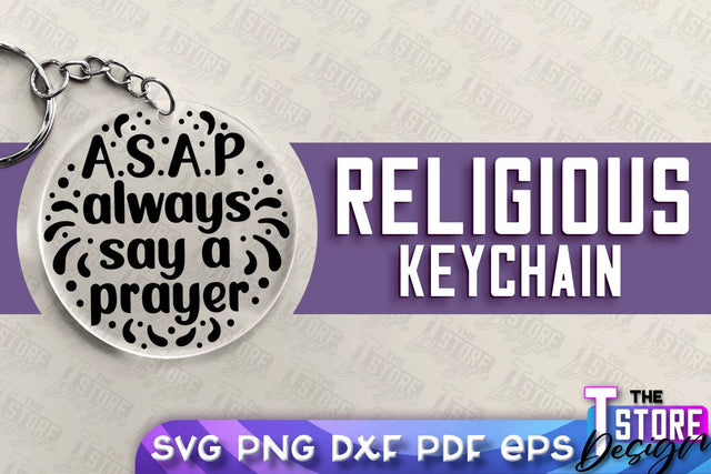 Religious Keychain SVG | Christian Phrases | SVG Inscription Design | SVG File SVG The T Store Design 