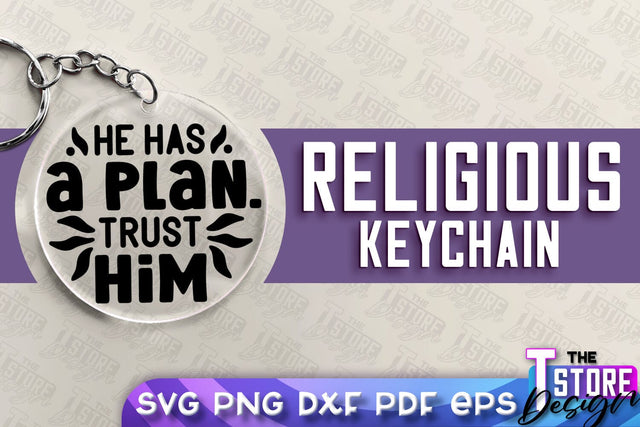 Religious Keychain SVG | Christian Phrases | SVG Inscription Design | SVG File SVG The T Store Design 