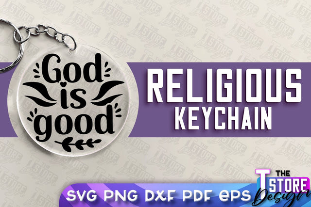 Religious Keychain SVG | Christian Phrases | SVG Inscription Design | SVG File SVG The T Store Design 