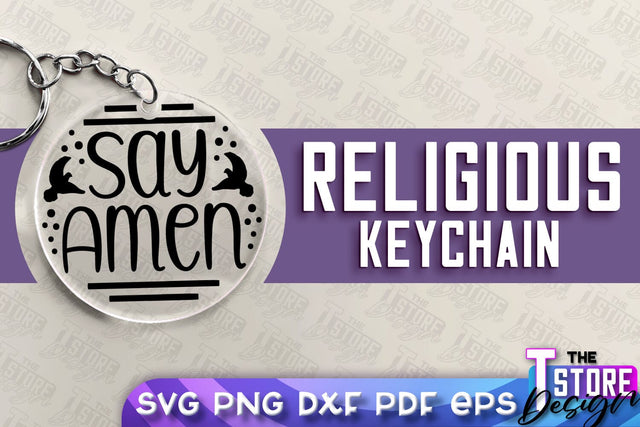 Religious Keychain SVG | Christian Phrases | SVG Inscription Design | SVG File SVG The T Store Design 