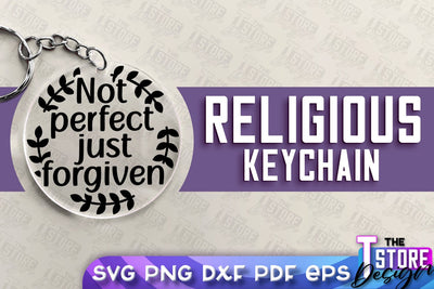 Religious Keychain SVG | Christian Phrases | SVG Inscription Design | SVG File SVG The T Store Design 