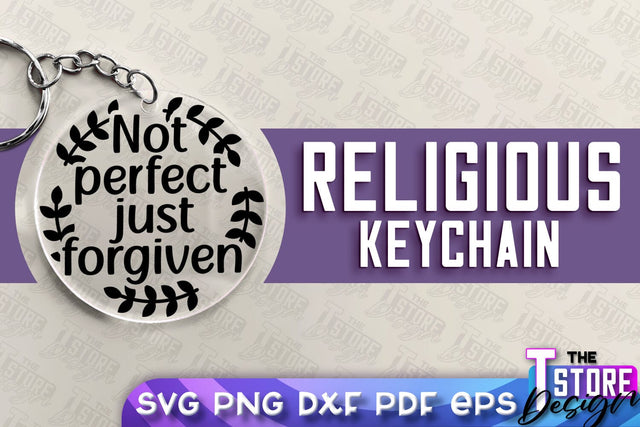 Religious Keychain SVG | Christian Phrases | SVG Inscription Design | SVG File SVG The T Store Design 