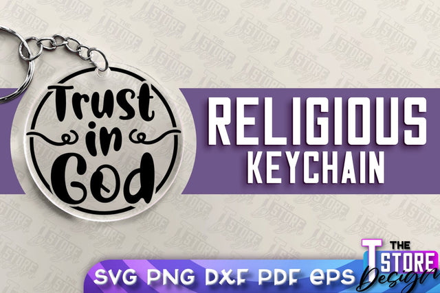 Religious Keychain SVG | Christian Phrases | SVG Inscription Design | SVG File SVG The T Store Design 