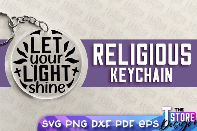 Religious Keychain SVG | Christian Phrases | SVG Inscription Design | SVG File SVG The T Store Design 