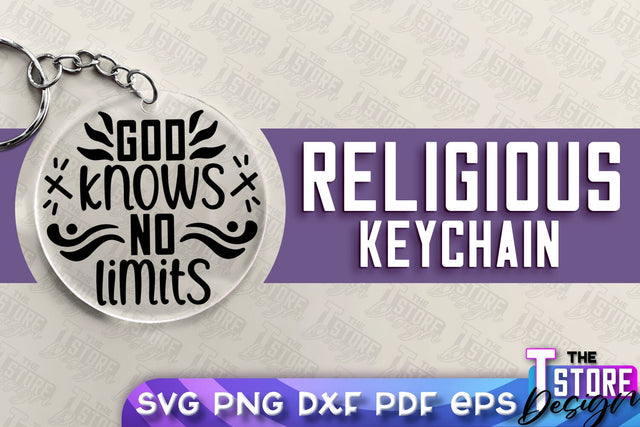 Religious Keychain SVG | Christian Phrases | SVG Inscription Design | SVG File SVG The T Store Design 