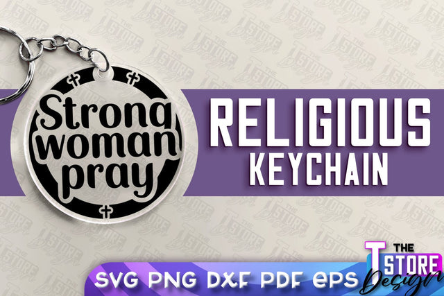 Religious Keychain SVG | Christian Phrases | SVG Inscription Design | SVG File SVG The T Store Design 