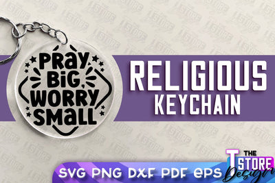 Religious Keychain SVG | Christian Phrases | SVG Inscription Design | SVG File SVG The T Store Design 