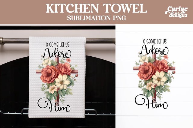 Religious Kitchen Towel Sublimation Sublimation Carla C Designs 