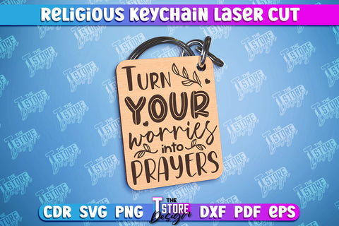Religious Laser Keychain Bundle | Christian Phrases | Keychain Inscription | CNC File SVG The T Store Design 