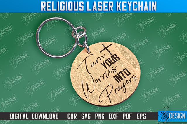 Religious Laser Keychain | Christian Phrases | Keychain Inscription | CNC File SVG Fly Design 