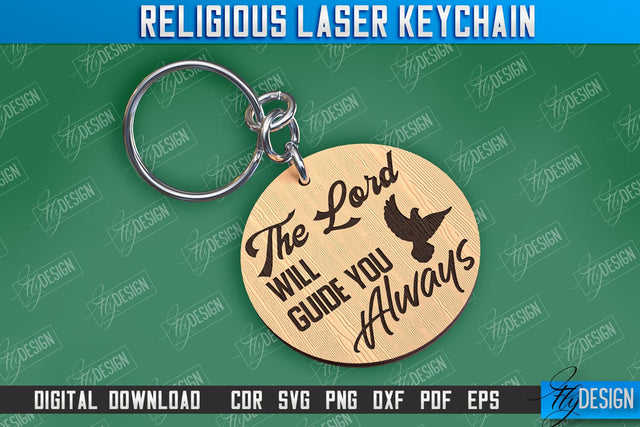 Religious Laser Keychain | Christian Phrases | Keychain Inscription | CNC File SVG Fly Design 