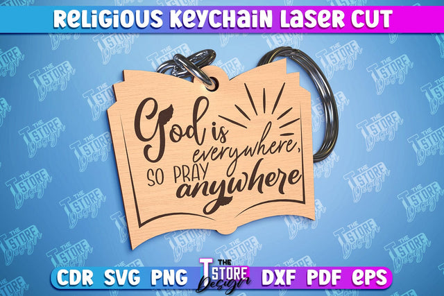 Religious Laser Keychain | Christian Phrases | Keychain Inscription | CNC File SVG The T Store Design 