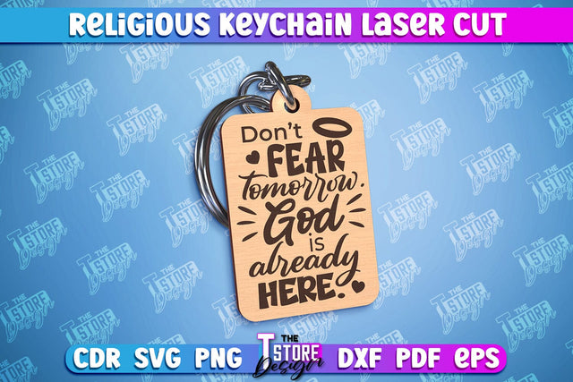 Religious Laser Keychain | Christian Phrases | Keychain Inscription | CNC File SVG The T Store Design 