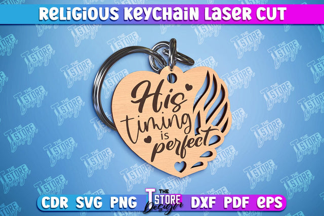 Religious Laser Keychain | Christian Phrases | Keychain Inscription | CNC File SVG The T Store Design 