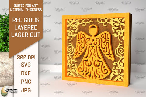 Religious Layered Laser Cut Bundle. Christian Decor SVG SVG Evgenyia Guschina 