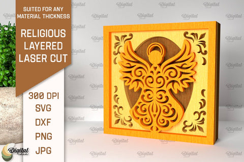 Religious Layered Laser Cut Bundle. Christian Decor SVG SVG Evgenyia Guschina 