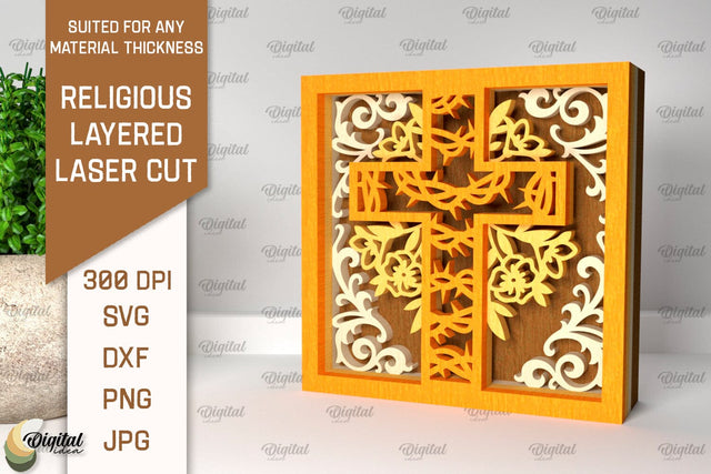 Religious Layered Laser Cut. Christian Decor SVG SVG Evgenyia Guschina 