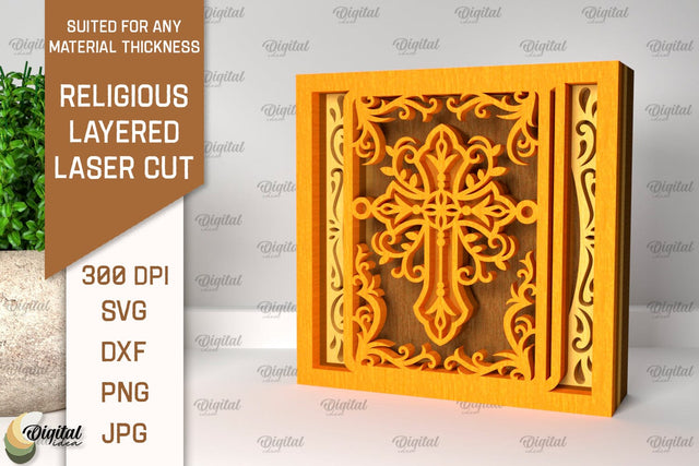 Religious Layered Laser Cut. Christian Decor SVG SVG Evgenyia Guschina 