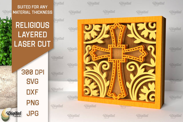 Religious Layered Laser Cut. Christian Decor SVG SVG Evgenyia Guschina 