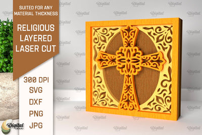 Religious Layered Laser Cut. Christian Decor SVG SVG Evgenyia Guschina 