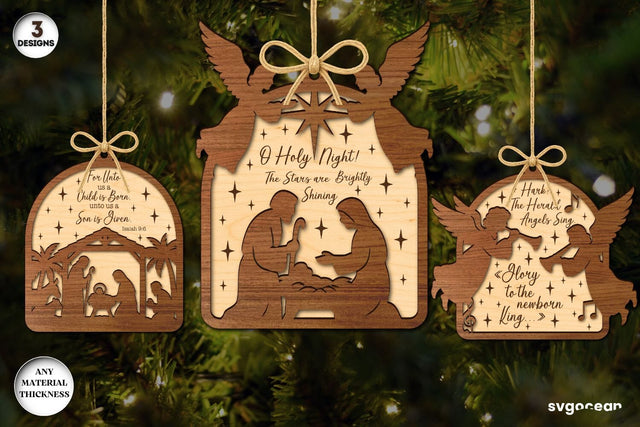 Religious Nativity Ornaments Laser Cut SVG SvgOcean 