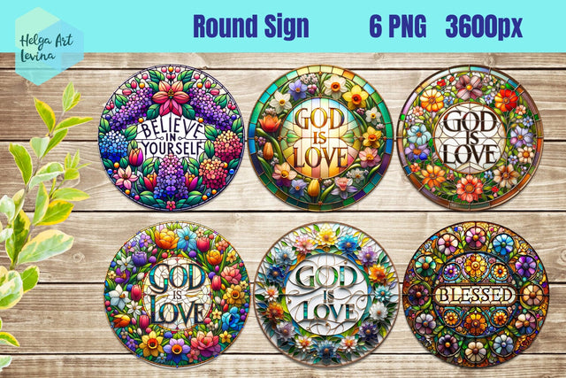 Religious Round Sign Sublimation Sublimation Helga Art 