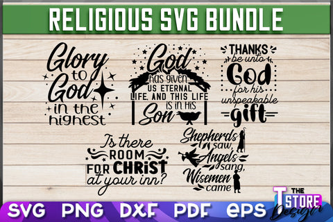 Religious SVG Bundle | Christian Phrases | SVG Inscription Design | SVG File v.1 SVG The T Store Design 