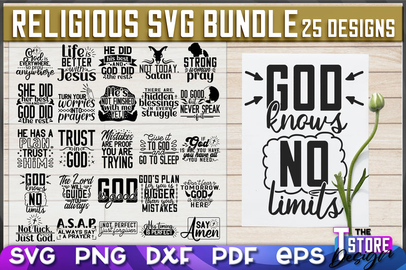 Religious SVG Bundle | Christian Phrases | SVG Inscription Design | SVG File v.2 SVG The T Store Design 