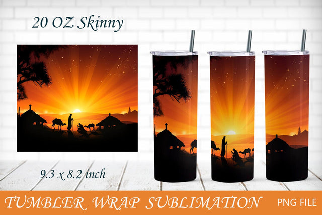 Religious tumbler wrap, Christmas tumbler wrap, O Holy night Sublimation AnastasiyaArtDesign 