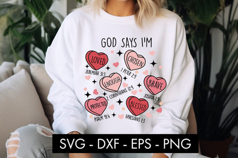 Religious Valentine Candy Heart SVG PNG Sublimation SVG Freeling Design House 