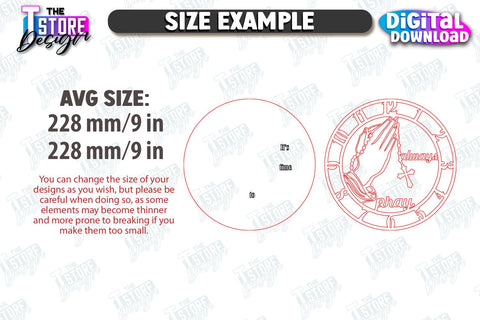 Religious Wall Clocks Laser Cut Bundle | Decorative Clock | Christian Symbol | Home Décor | CNC Files SVG The T Store Design 