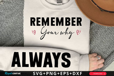 Remember Your Why Sleeve SVG Design, Inspirational sleeve SVG, Motivational Sleeve SVG Design, Positive Sleeve SVG SVG Regulrcrative 
