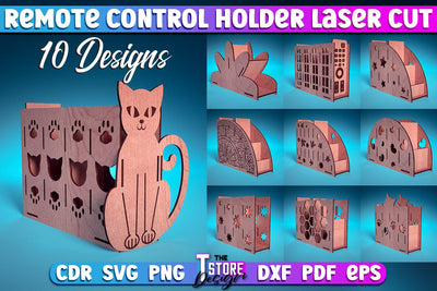 Remote Control Holder Laser Cut | Home Design Laser Cut Design | CNC Files SVG The T Store Design 
