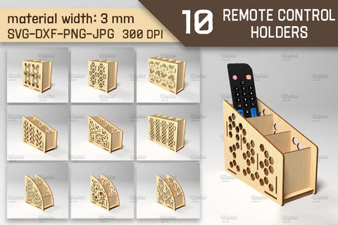 Remote Control Holder SVG Bundle. Multipurpose Box Laser Cut SVG Evgenyia Guschina 