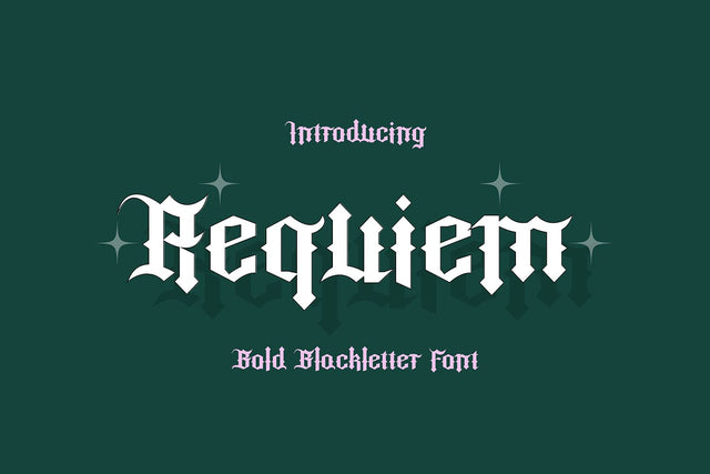 Requiem Blackletter Font Blush Font Co. 
