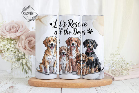 Rescue All Dogs Tumbler Wrap Sublimation sassyprint 