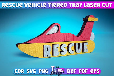 Rescue Vehicle Tiered Tray | Rescue Vehicle Tiered Tray Laser Cut Design | CNC Files SVG The T Store Design 
