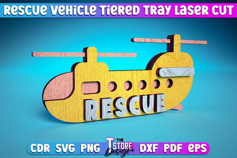 Rescue Vehicle Tiered Tray | Rescue Vehicle Tiered Tray Laser Cut Design | CNC Files SVG The T Store Design 