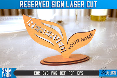 Reserved Sign | Table Sign | Restaurant Accessories | Table Plaque | CNC File SVG Fly Design 